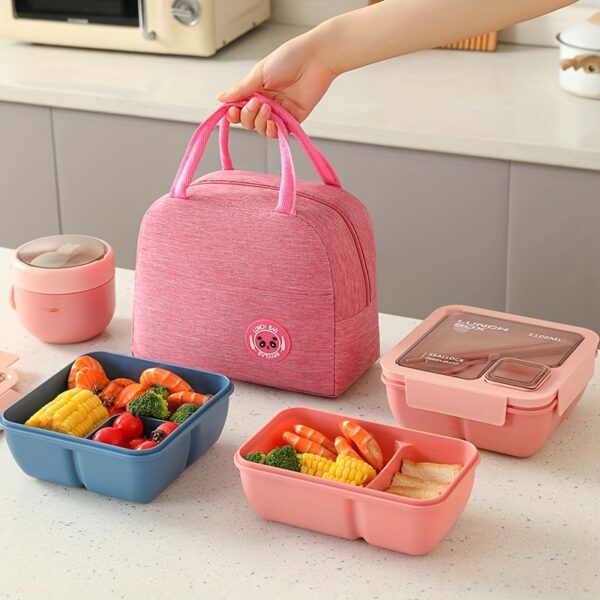 3pcs/Set Lunch Bag Set with Portable Lunch Bag,Lunch Box for Back to School, College, Work, Camping. Storage Box Bag, Back to School Season Handbag,Bento Box