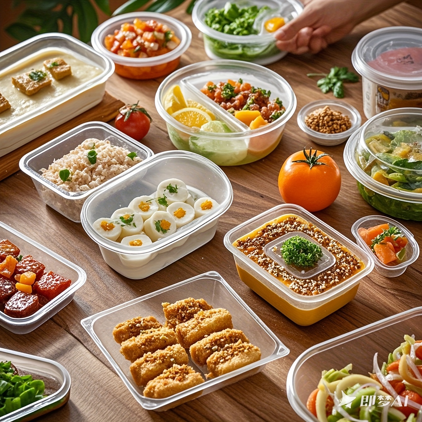 10pcs Stackable Food Storage Container with Lid-Reusable, Free Plastic Lunch Box, Suitable for Grains, Meat, Fruits and Vegetables-Can Be Washed in Dishwasher and Microwave