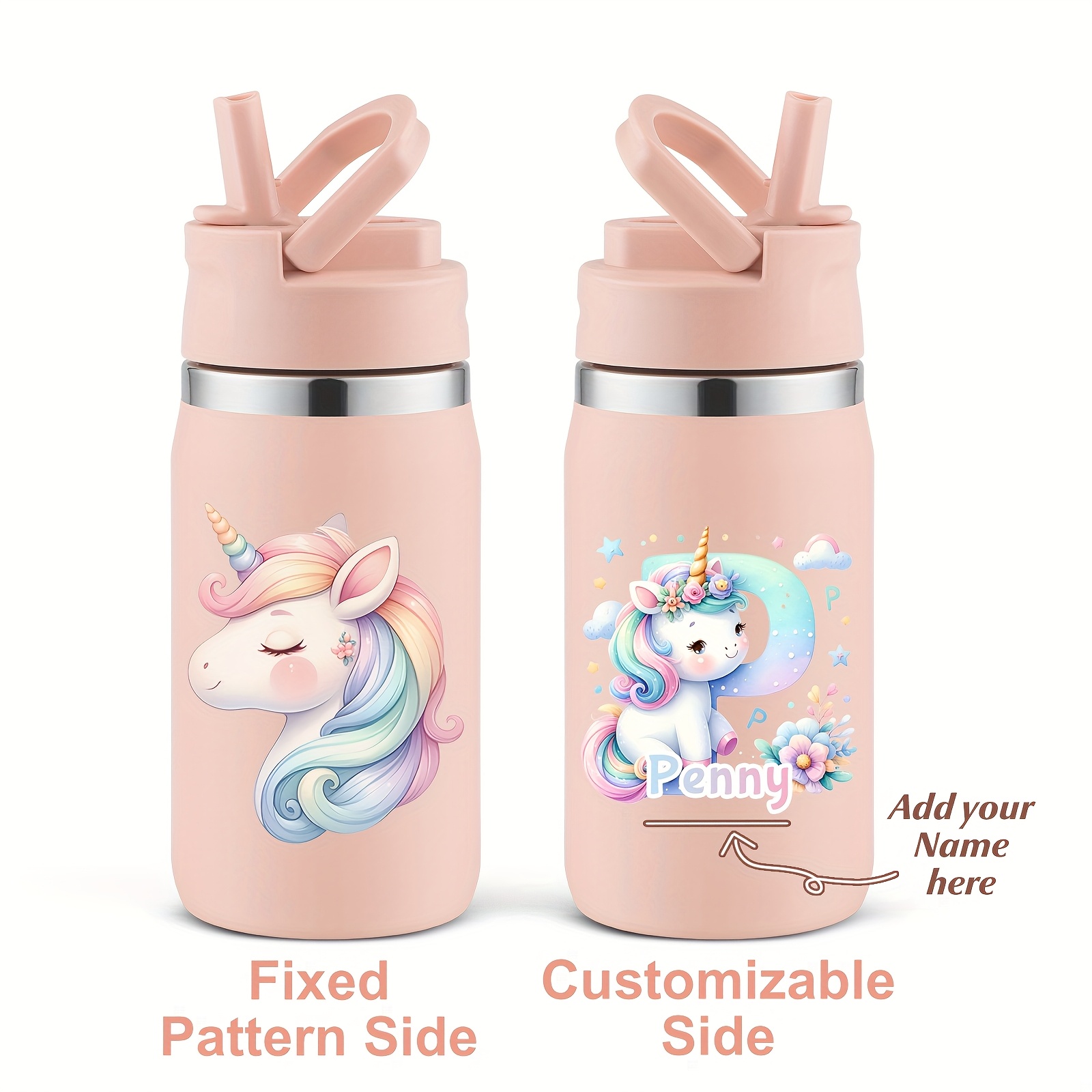1-pack, Custom 12oz Double-Wall Stainless Steel Insulated Insulated Bottle Bottle with 3D Printed Unicorn Design for Back-to-School Season Gift - Image 27