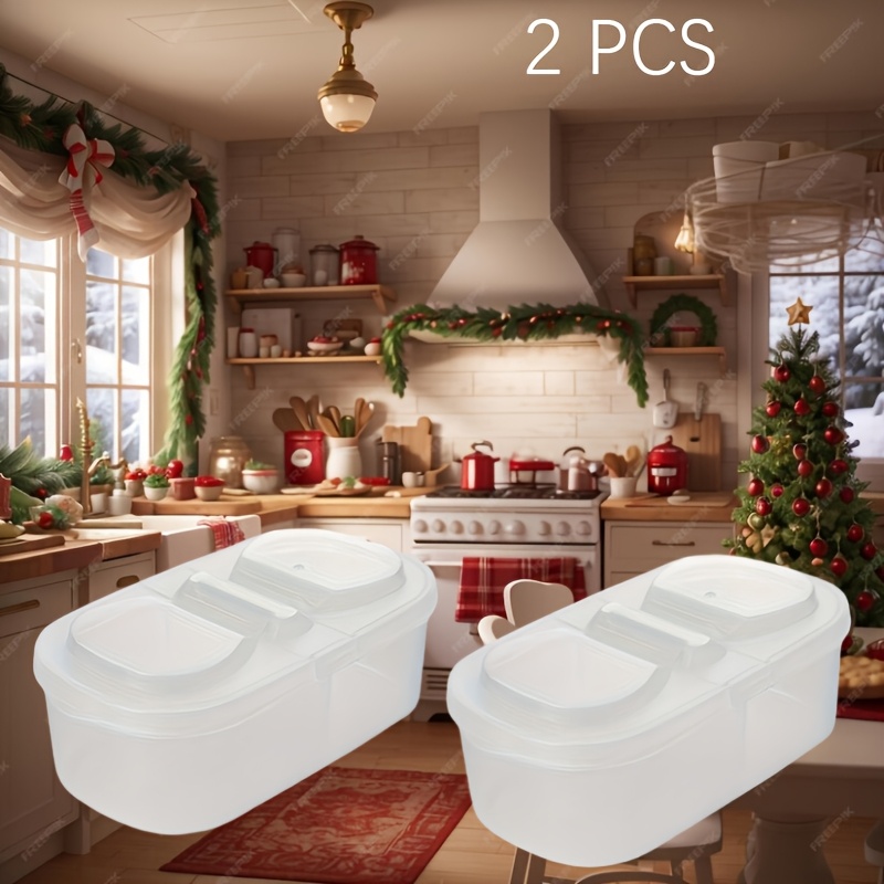 2pcs Multi-Functional Food Storage Containers - Portable 2-Compartment Organizer for Spices, Snacks & Fruits - Perfect for Home, Restaurant, Office Parties & Gifts - Image 3