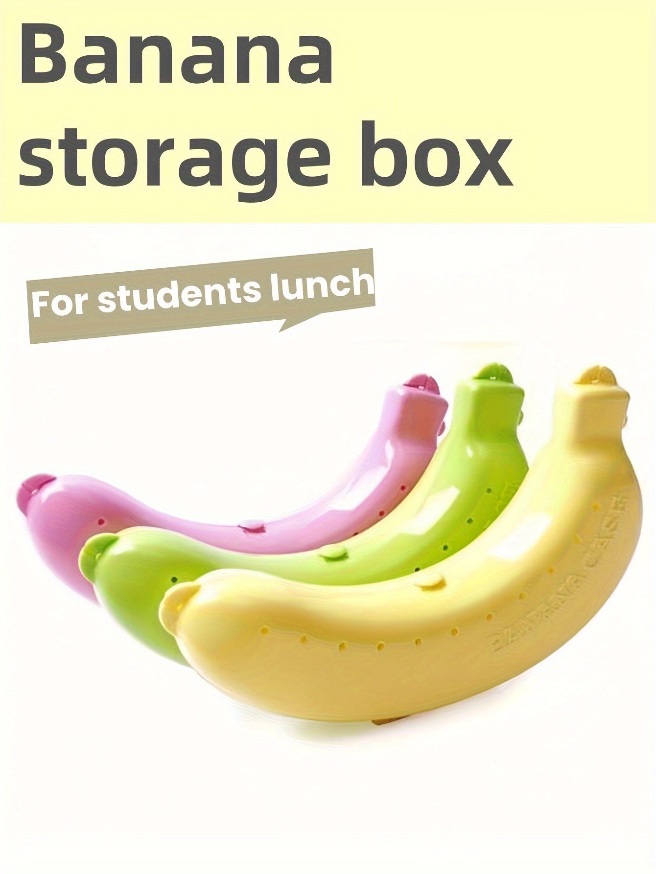 Non-food contact Cute Banana-Shaped Lunch Box for Students & Office Workers - Dishwasher Safe, Durable Plastic, Yellow - Perfect for Travel & Outdoor Meals,back to school lunch bag