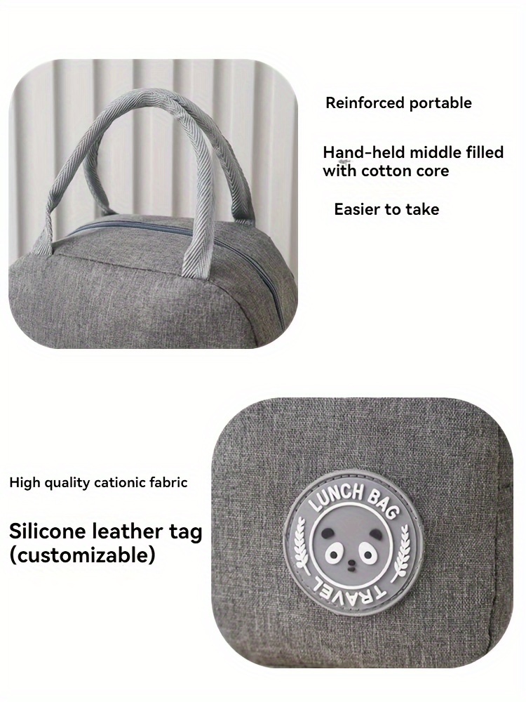 1pc Oxford Cloth Insulated Lunch Bag, Thermal Bento Box Tote with Aluminum Foil Lining, Square Hand Washable Lunch Box Carrier for Students, Non-food contact,back to school