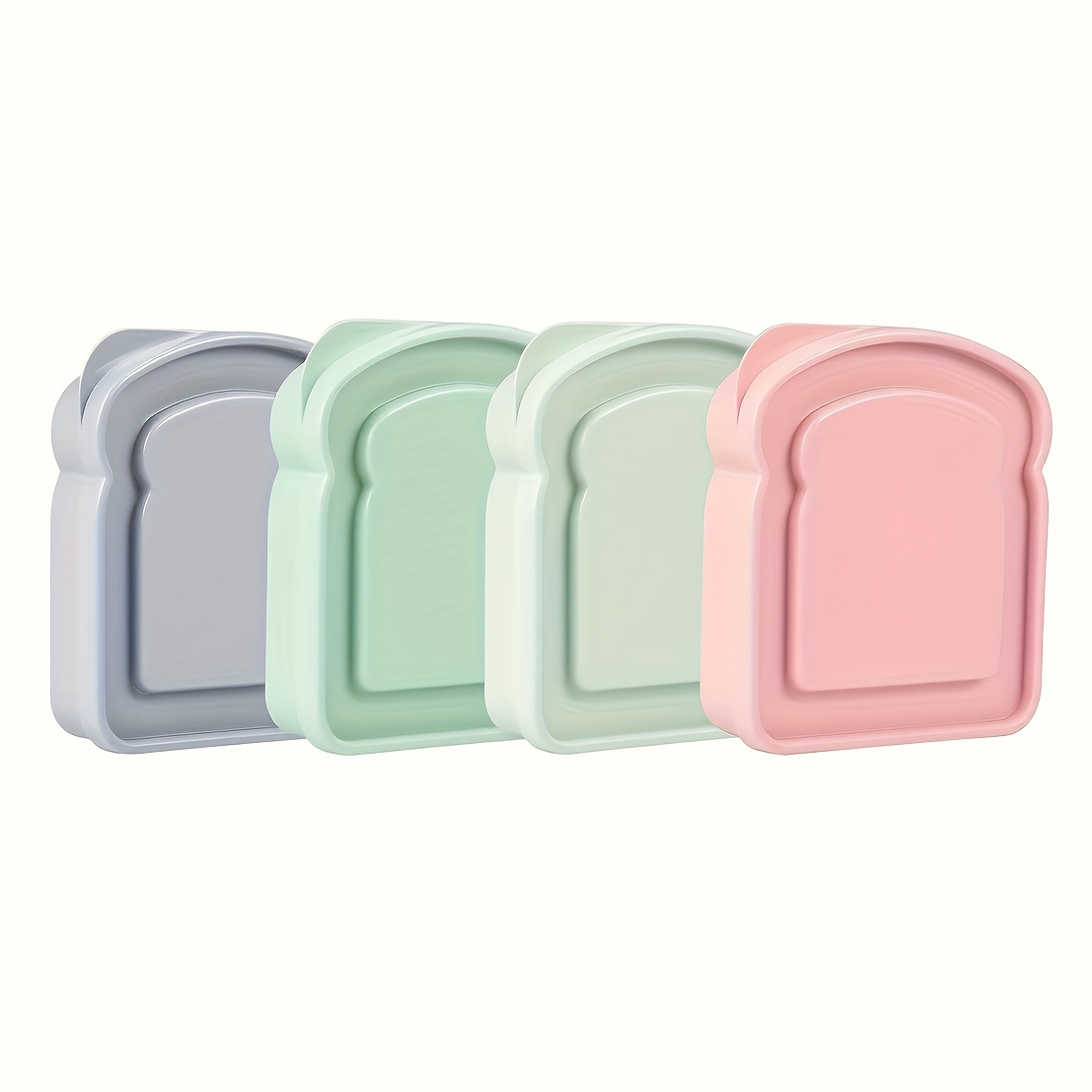 Sandwich Container, Lunch Box Sandwich Container Plastic Toast Shape Food Storage Sandwich Box with Lid, Microwave and Dishwasher Safe, Suitable for Family or Adults (Colorful),back to school