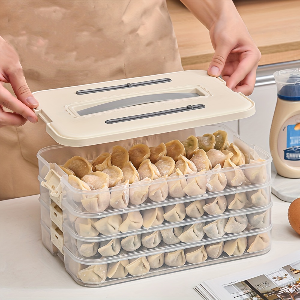 1pc dumpling box. 1/2/3/4 floors. Refrigerator storage box. Small item storage box. plastic. Handheld. Kitchen supplies. Housewear & Furnishings. Refrigerator storage container. ornament. Improve the quality of life