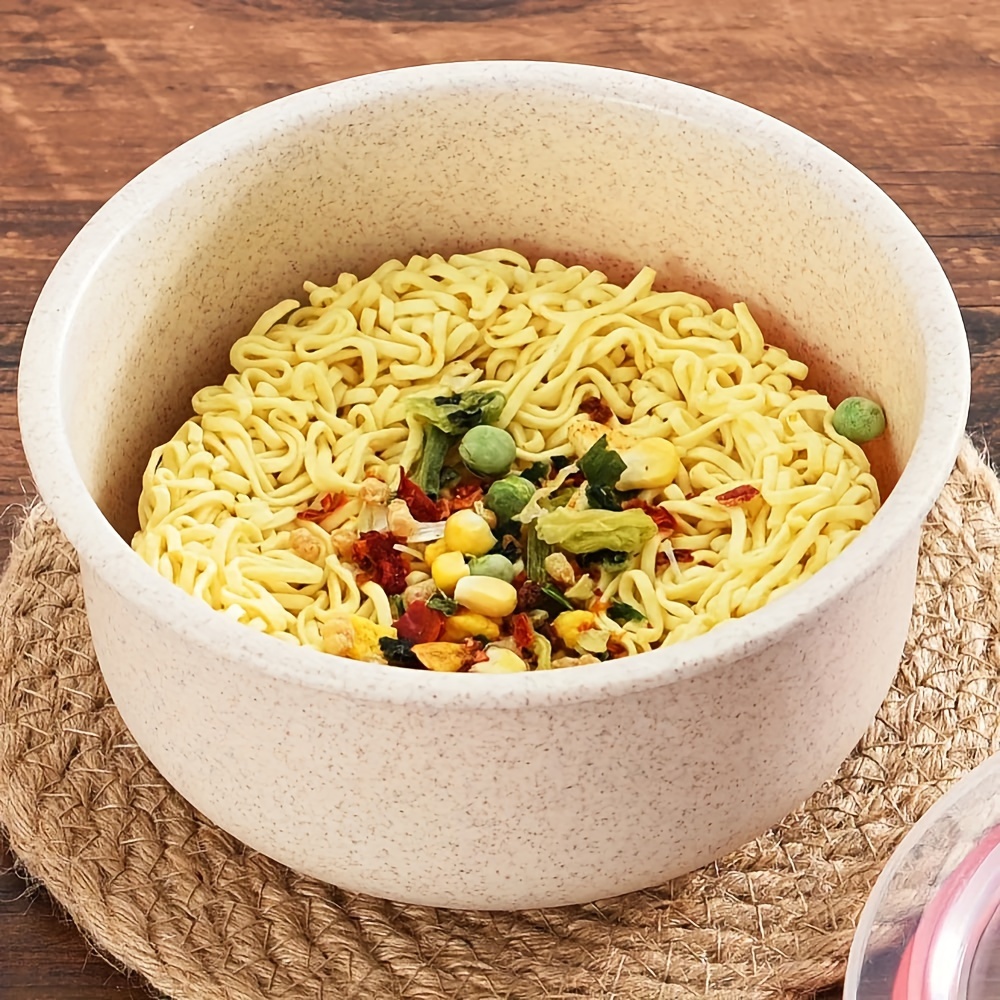 3pcs Wheat Straw Food Storage Containers, Microwave Safe, Leak Proof, BPA Free, Stackable Salad & Meal Prep Bowls, Kitchen Organizer