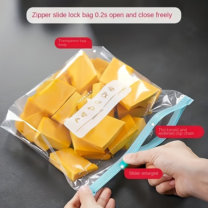 15pcs Leakproof Freezer Bags with Zipper Lock - Reusable, Food Sorting Storage Pouches, Freshness Seal Bags for Fruits, Grains, Vegetables & Meat, Kitchen Organization Essentials, PET Material, Square Shape, Food Preservation Bags | Transparent Design | Reusable Food Bags, Food Storage