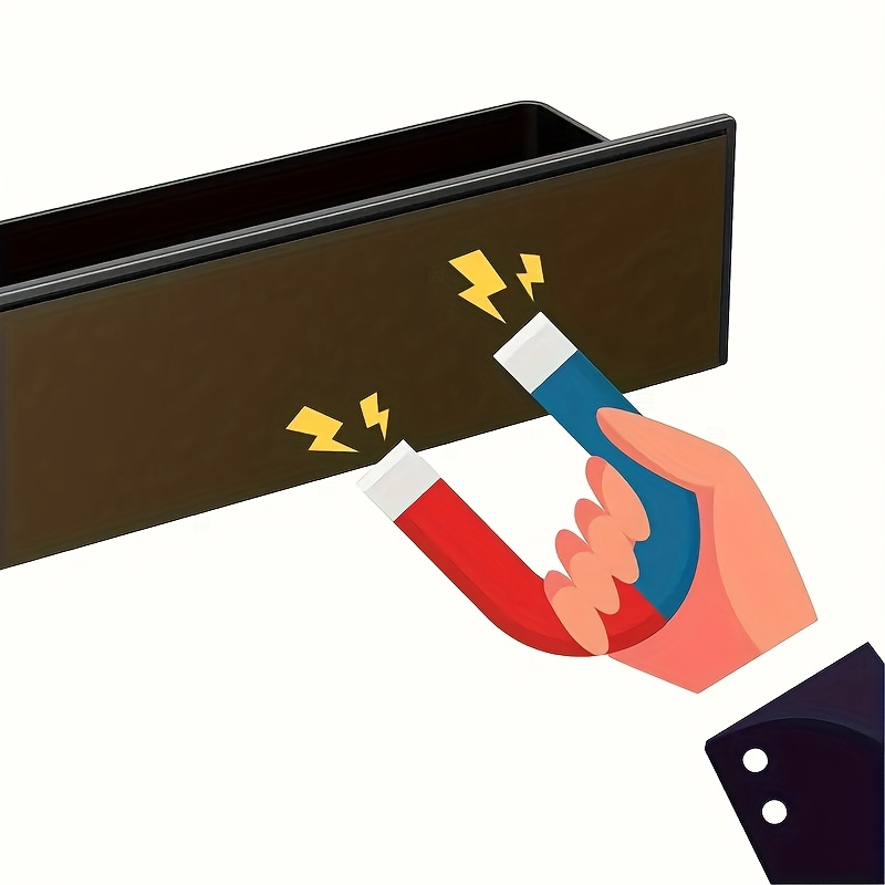 2-Pack Large Magnetic Plastic Storage Baskets for Refrigerator, Microwave, and Washing Machine - Multifunctional Kitchen Organizer, Side Spice Rack Magnetic Holder with No-Drill & Glue Required, Removable Shelf