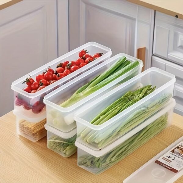 4 Clear Plastic Food Storage Containers with Lids - Reusable, BPA Free PP Organizers for The Freezer - Great for Shallots, Coriander, Ginger, Garlic, Noodles, Eggs And More - Kitchen Organization Must-Have