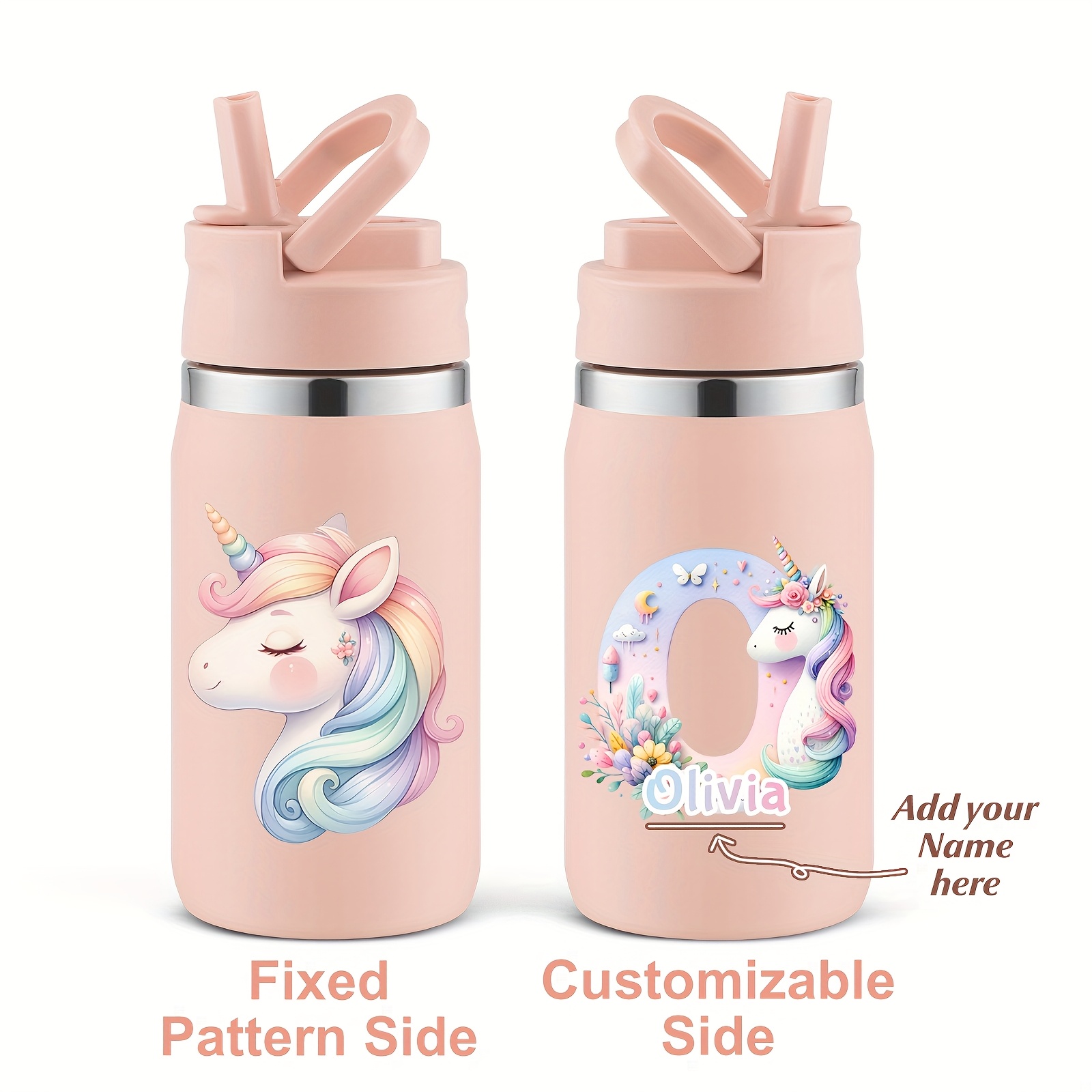 1-pack, Custom 12oz Double-Wall Stainless Steel Insulated Insulated Bottle Bottle with 3D Printed Unicorn Design for Back-to-School Season Gift - Image 26