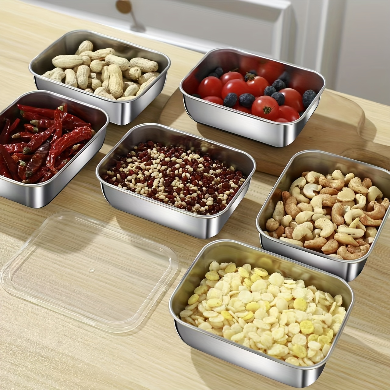 4pcs Stainless Steel Food Storage Containers with Lids, Suitable for Meal Prep, Lunches, and Outdoor Picnics