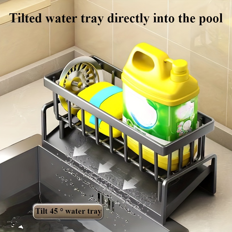 1pc Multifunctional Waterproof Plastic Sink Organizer - Space-Saving Storage for Sponges, Brushes, Towels - Ideal for Kitchen, Bathroom, Outdoor Boxes, Cabinets, Shelves