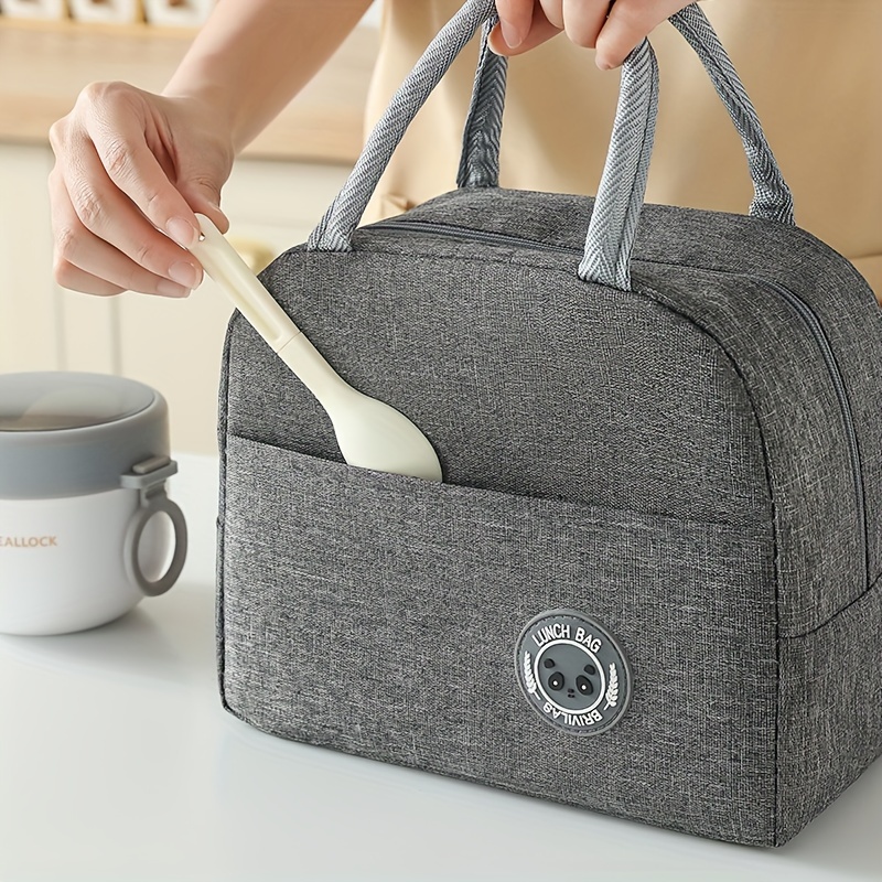 3 pieces/set portable large capacity lunch bag+lunch box+breakfast cup, large capacity student lunch box, foldable aluminum foil handbag, back to school student handbag, portable, suitable for travel and work