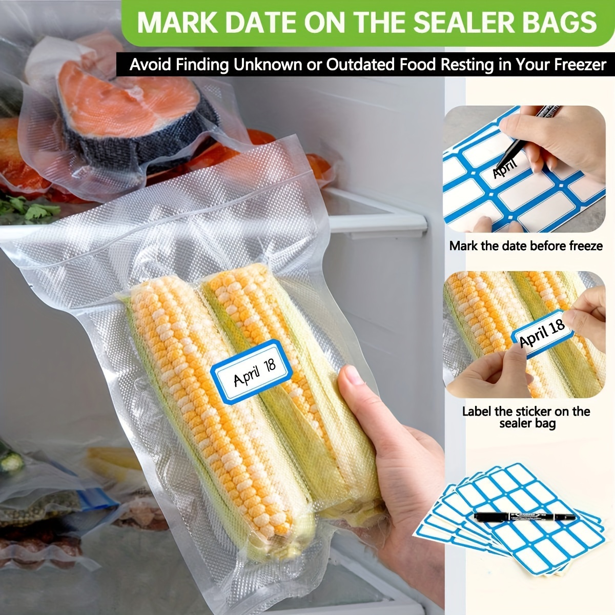 BPA-Free Manual Handheld Kitchen Vacuum Sealer Bags for Fresh-Keeping Food Storage, Compression Cooking & Steaming - Reusable Plastic Food Packer with Multiple Sizes, No Electricity Needed, Food Vacuum Sealer Bags, Airtight Storage, Leakproof Material, Home Cooks