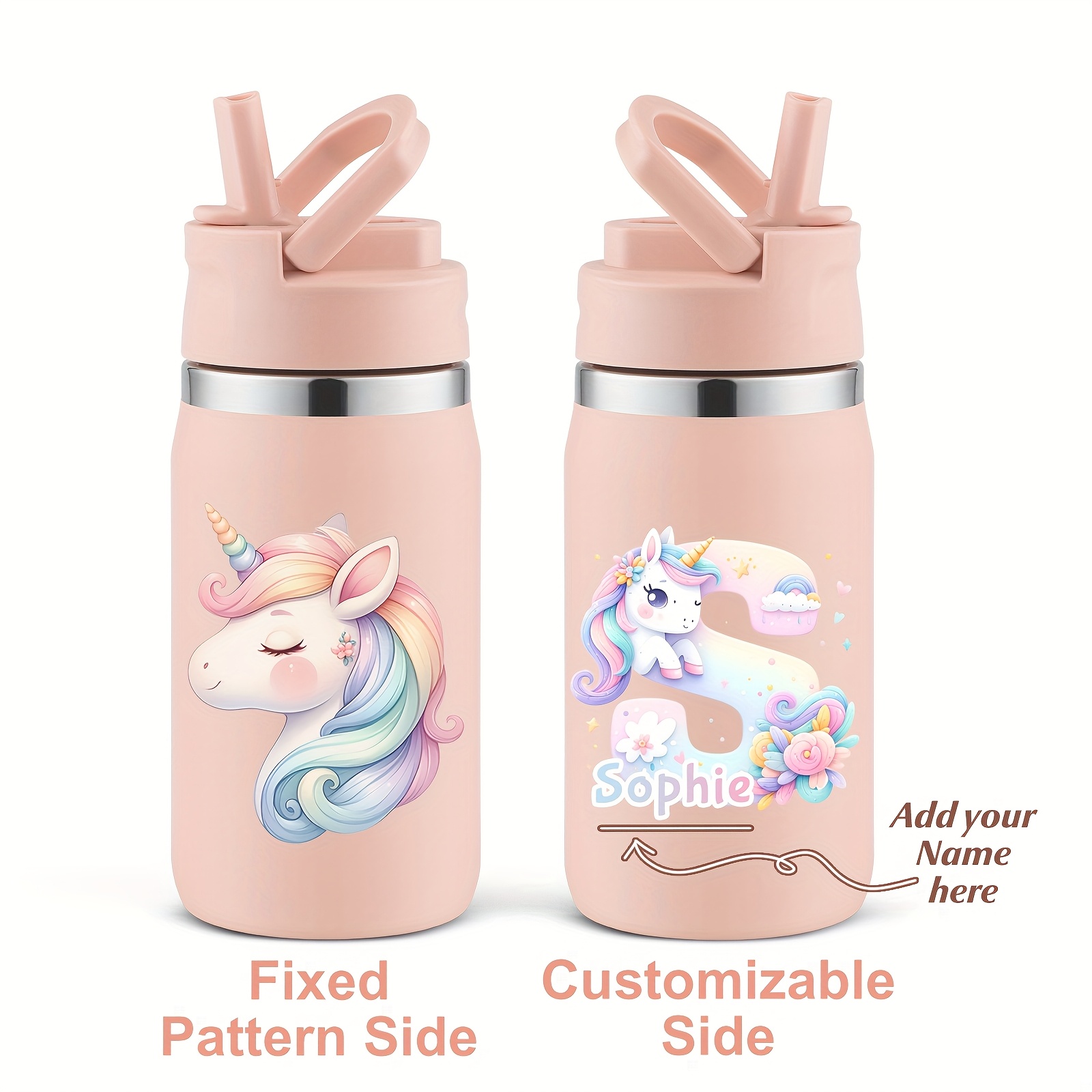 1-pack, Custom 12oz Double-Wall Stainless Steel Insulated Insulated Bottle Bottle with 3D Printed Unicorn Design for Back-to-School Season Gift - Image 30