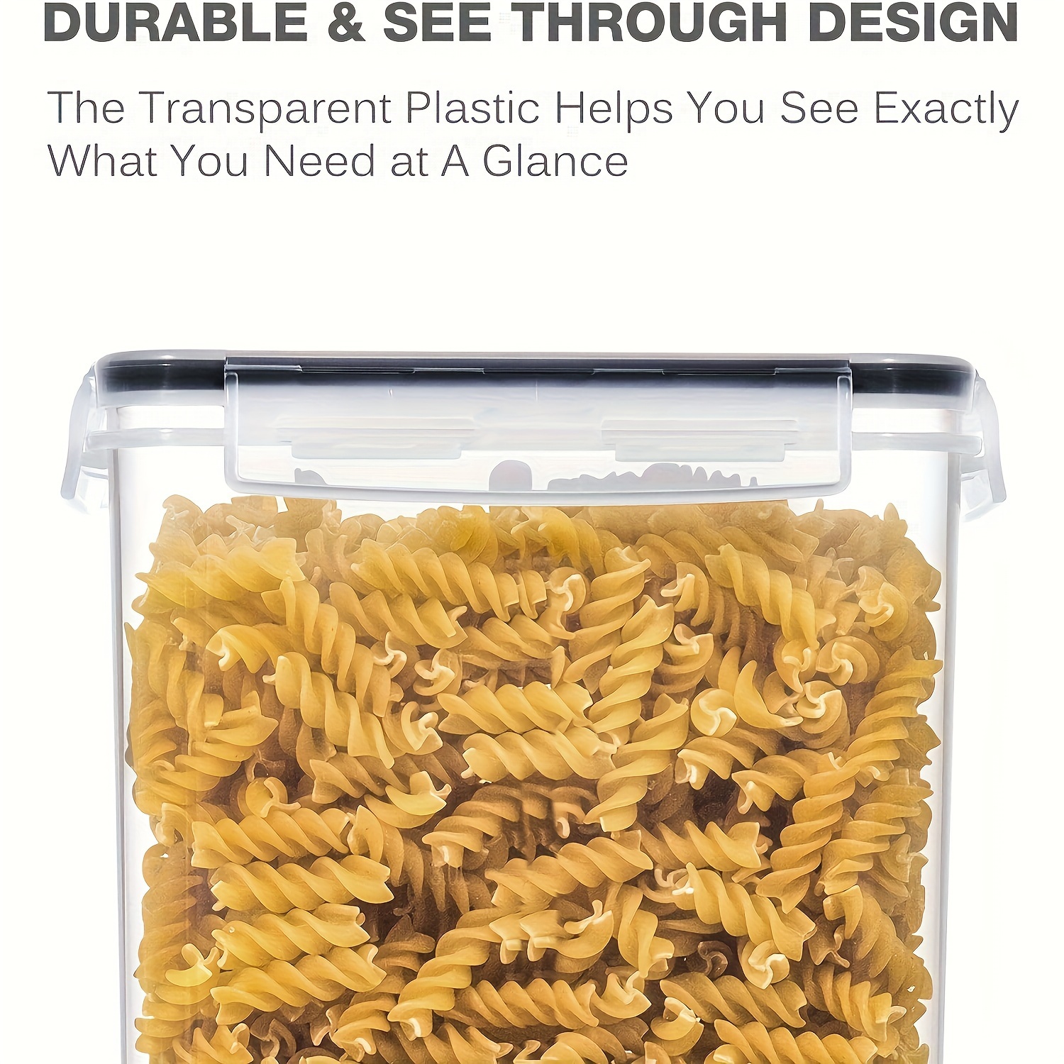 12/6/2pcs Airtight Food Storage Containers 1.5qt / 1.6L- Plastic BPA Free Kitchen Pantry Storage Containers for Sugar, Flour and Baking Supplies - Dishwasher Safe - Include Labels, Black