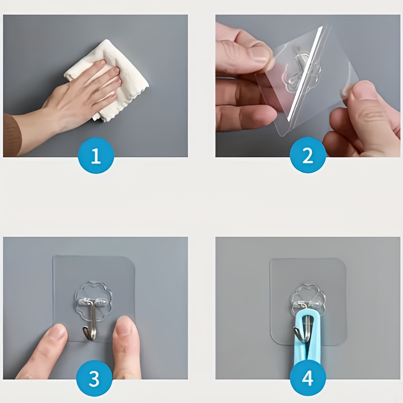 5/10pcs Acrylic Kitchen Utensil Hooks, No-Drill Wall-Mounted Organizer for Cooking Tools, Multi-Functional Storage Solution for a Tidy Kitchen, Kitchen Organizers And Storage