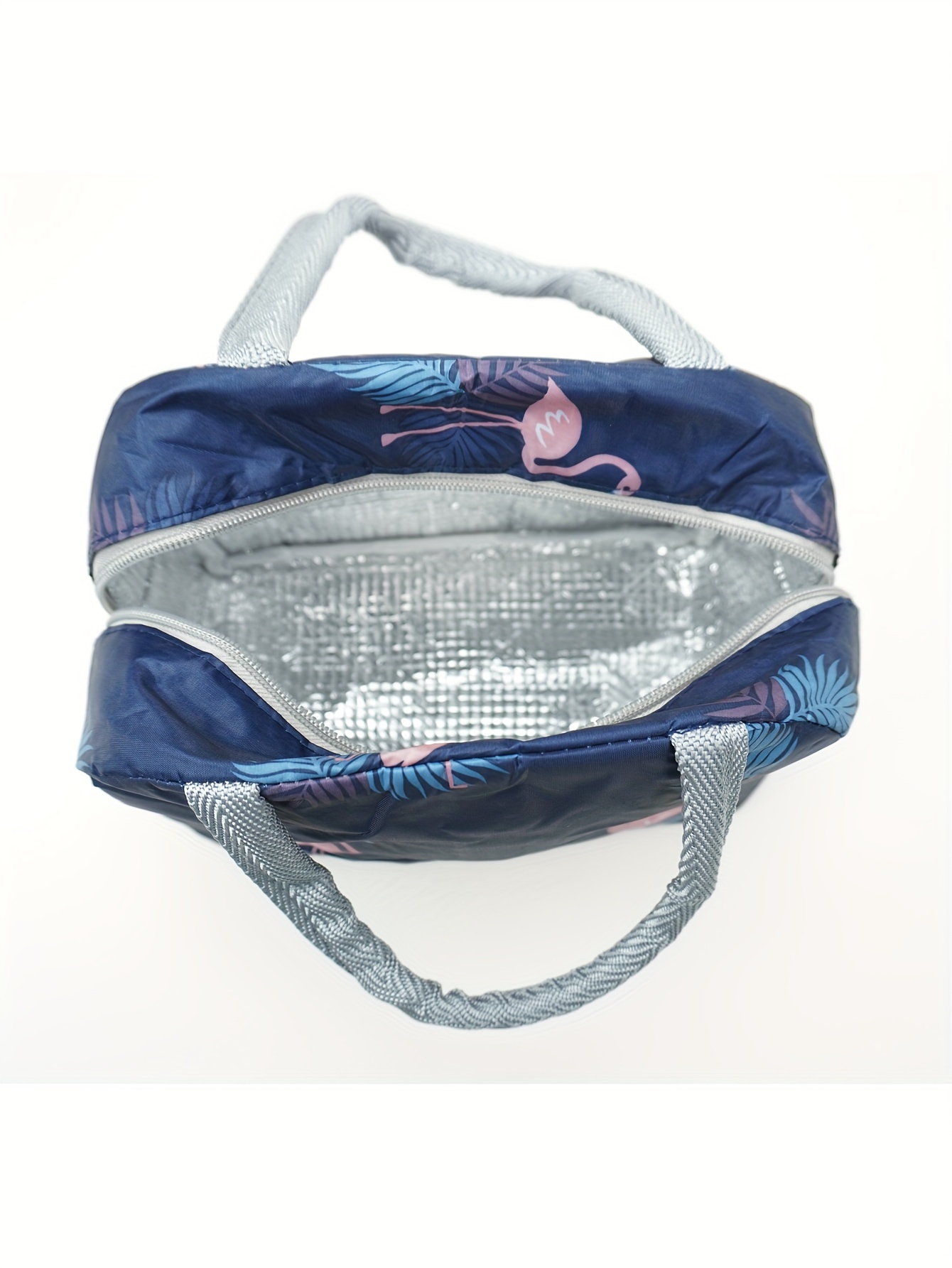 Festive Cactus & Llama Insulated Lunch Bag - Durable Aluminum Foil, Thick for Hot/Cold Food, Square Polyethylene Meal Tote with Gray Handles, Perfect for Office Workers,