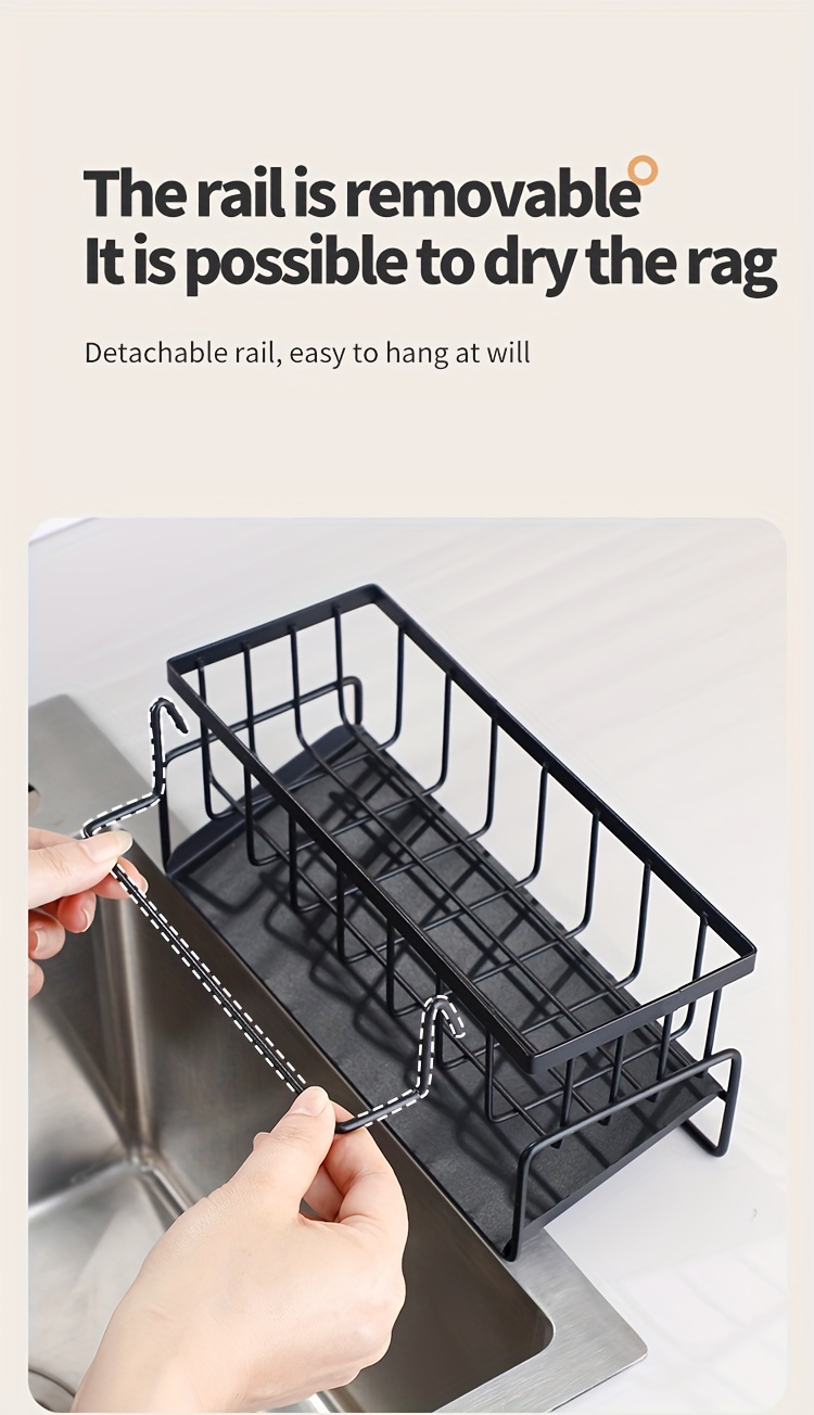 1pc Rag Holder, Sponge Drain Basket, Drain Rack For Sponge, Brush, Towel, Hand, Bathroom And Kitchen Supplies