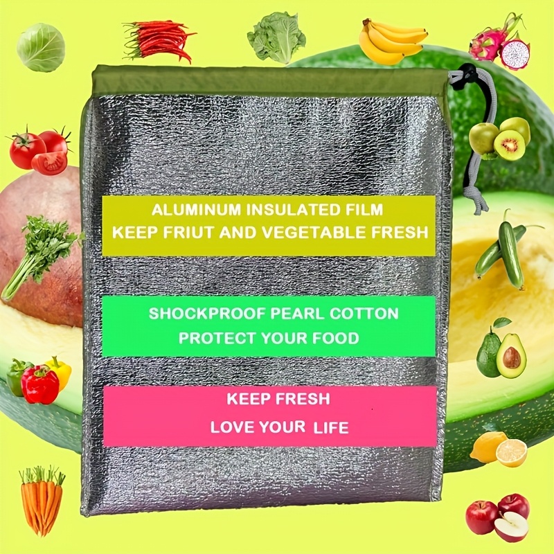 1pc Rectangle Polyester Supermarket Home Banana Fridge Fresh Keeping Storage Bag, Reusable Fruit Vegetable Freshness Aluminum Film Bag, Food Safety Salad Preservation Box
