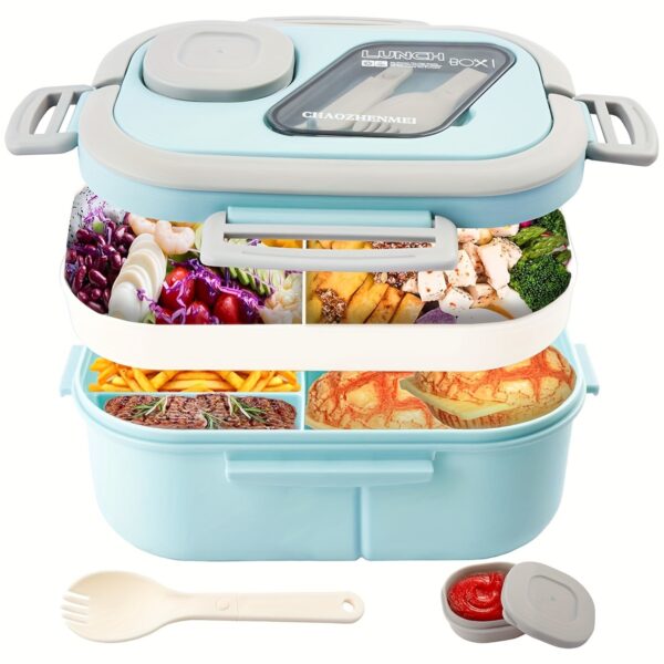 HEART LEAF Modern Bento Lunch Box with Cutlery Set - Leakproof, Microwave Safe, Double Handle Design for School & Work, for Return School,back to school