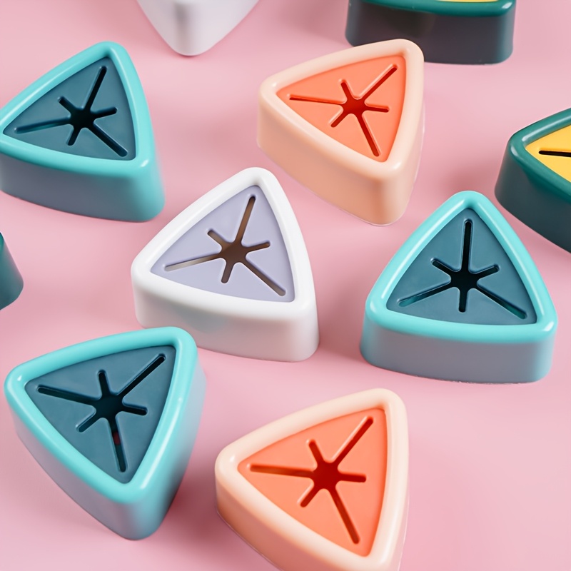 4pcs No Drill Adhesive Wall Hooks - Heavy Duty ABS+TPR Plastic, Heat-Resistant & Rustproof Kitchen & Bathroom Organizers, Multi-Purpose Storage for Towels, Utensils, Keys (Green, Pink, Gray, Blue)