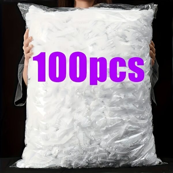 100pcs Minimalist White Disposable Plastic Food Storage Bags - Portable, No-Rinse Needed, Leak-Proof, Freezer Safe - Perfect for Kitchen, Picnic, BBQ, and More, Food Storage Bags