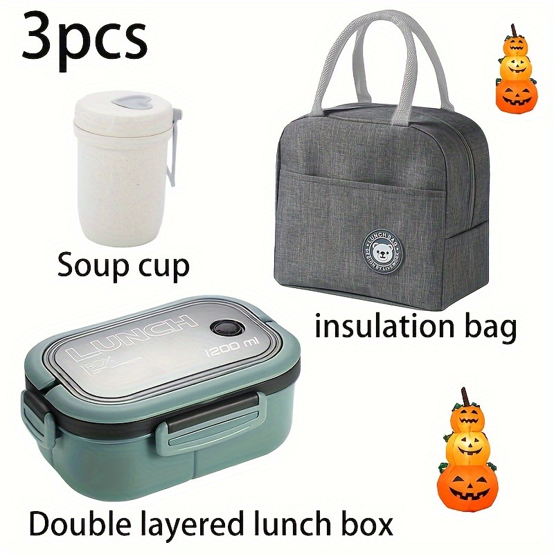 3pcs Lunch Bag Set with Large Capacity Lunch Box and Milk Cup, Minimalist Tote Bag for Office Workers, Perfect for School, Travel, and Work, Ideal for Back-to-School Season