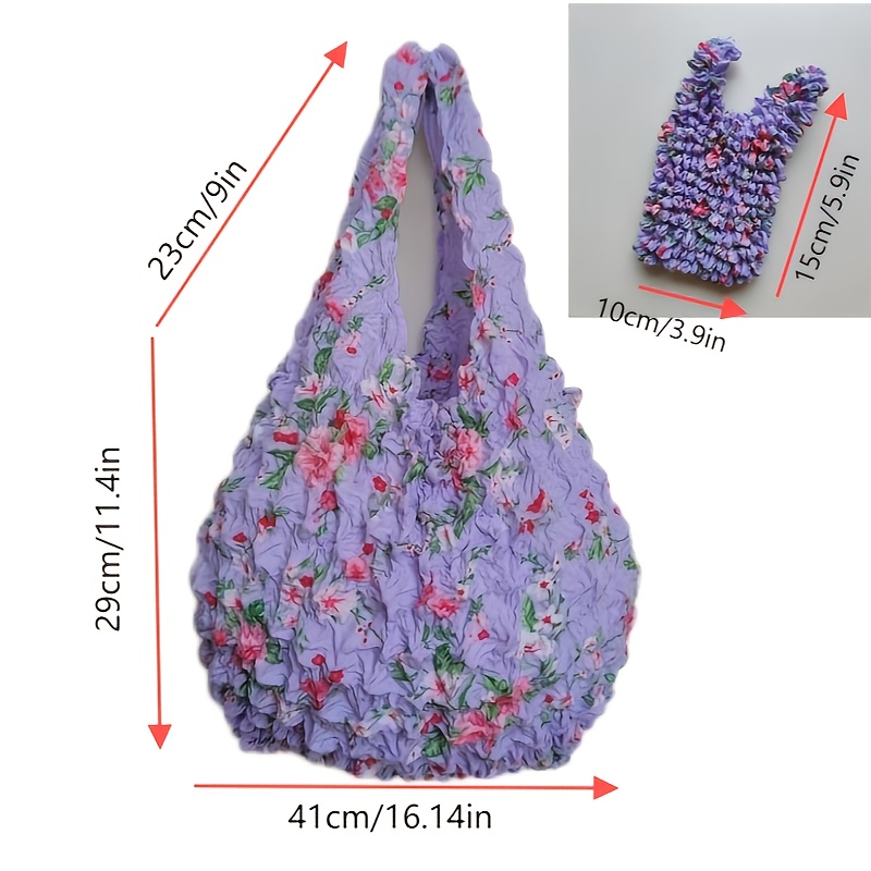 New Fashionable Magic Stretch Shopping Bag with Bubble Pleats, Multi-Functional and Machine Washable for Traveling and Daily Errands - Image 6