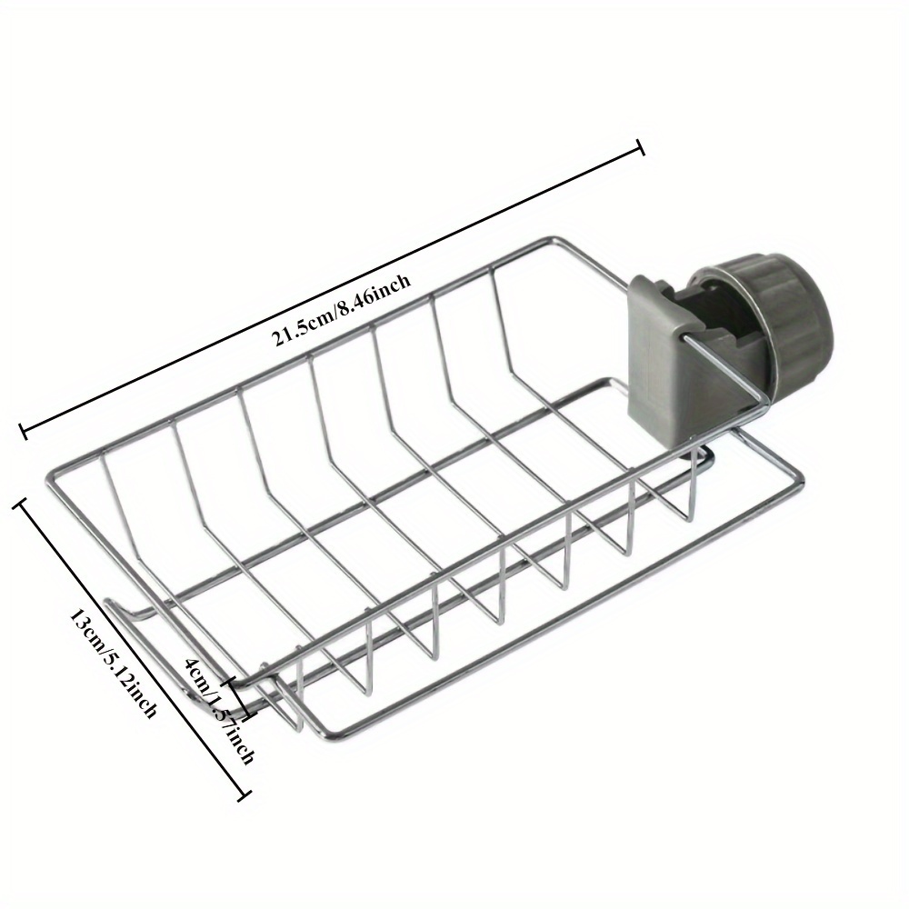 Stainless Steel Kitchen Sink Organizer Rack - Space-Saving Faucet Holder for Sponges, Soap, Towels, and Utensils with Easy Installation and Durable Construction