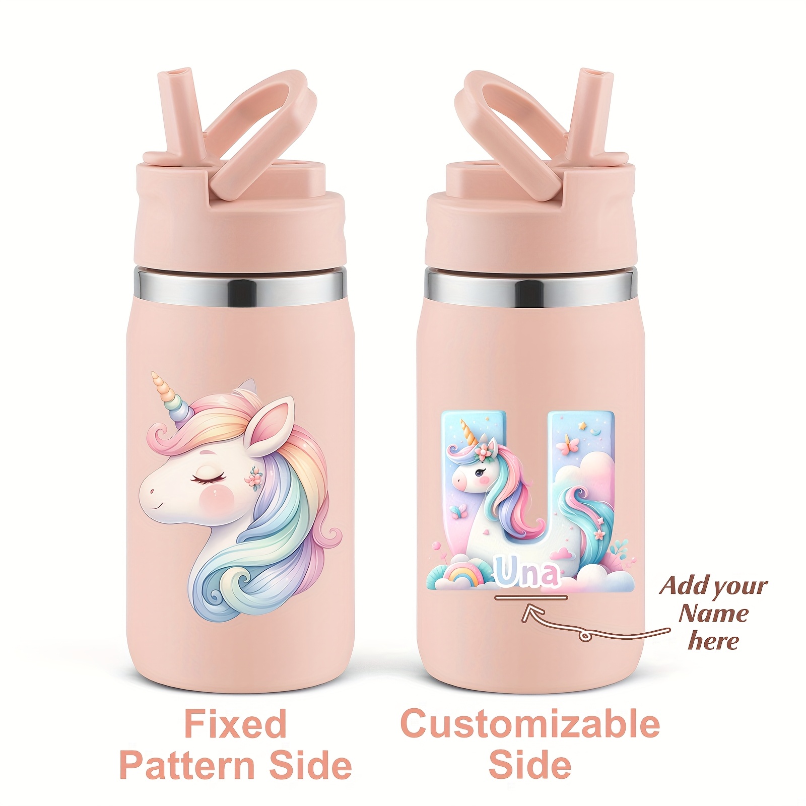 1-pack, Custom 12oz Double-Wall Stainless Steel Insulated Insulated Bottle Bottle with 3D Printed Unicorn Design for Back-to-School Season Gift - Image 32