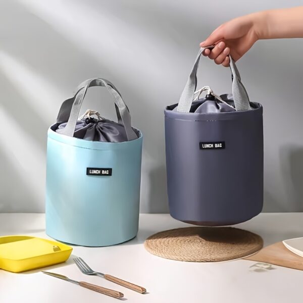 Twill Cylinder Bento Bag, Ice Pack Multifunctional Outdoor Picnic Bag, Lunch Box Bag, Hand Wash Insulated Lunch Container Bag for Back to School, Class, College, School Supplies, Kitchen Organizers And Storage, Kitchen Accessories Non-Food Contact Lunch Bag