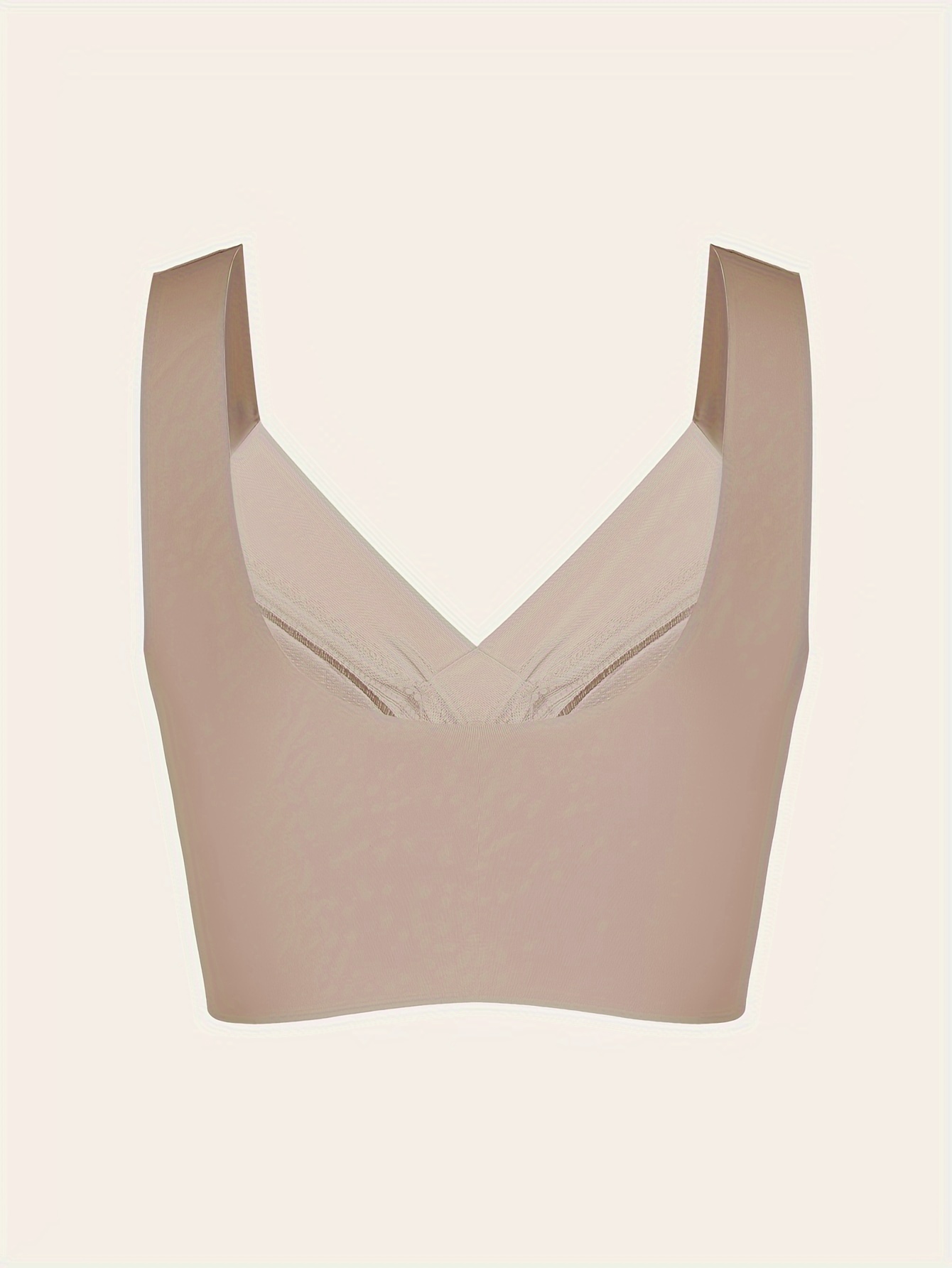 1pc Women's Seamless Mesh Lace Bra - Elegant Contrast Lace Design, Wireless Push-Up Tube Top with Non-Removable Padded Cups, Smooth Soft Back for Yoga, Sleep & Casual Wear, Supportive Undergarment | Seamless Design | Mesh Lace Detailing