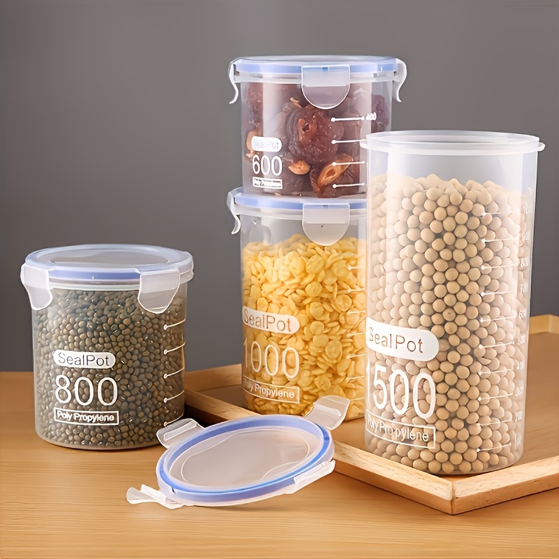 Choose one of 4 sizes, 1pcs Large Airtight Food Storage Containers - Moisture-Proof, Durable Seal, Suitable for Grains and More - Perfect for Kitchen and Fridge Organization