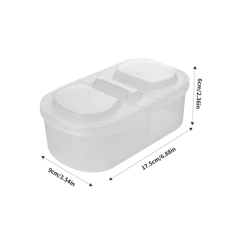 2pcs Multi-Functional Food Storage Containers - Portable 2-Compartment Organizer for Spices, Snacks & Fruits - Perfect for Home, Restaurant, Office Parties & Gifts