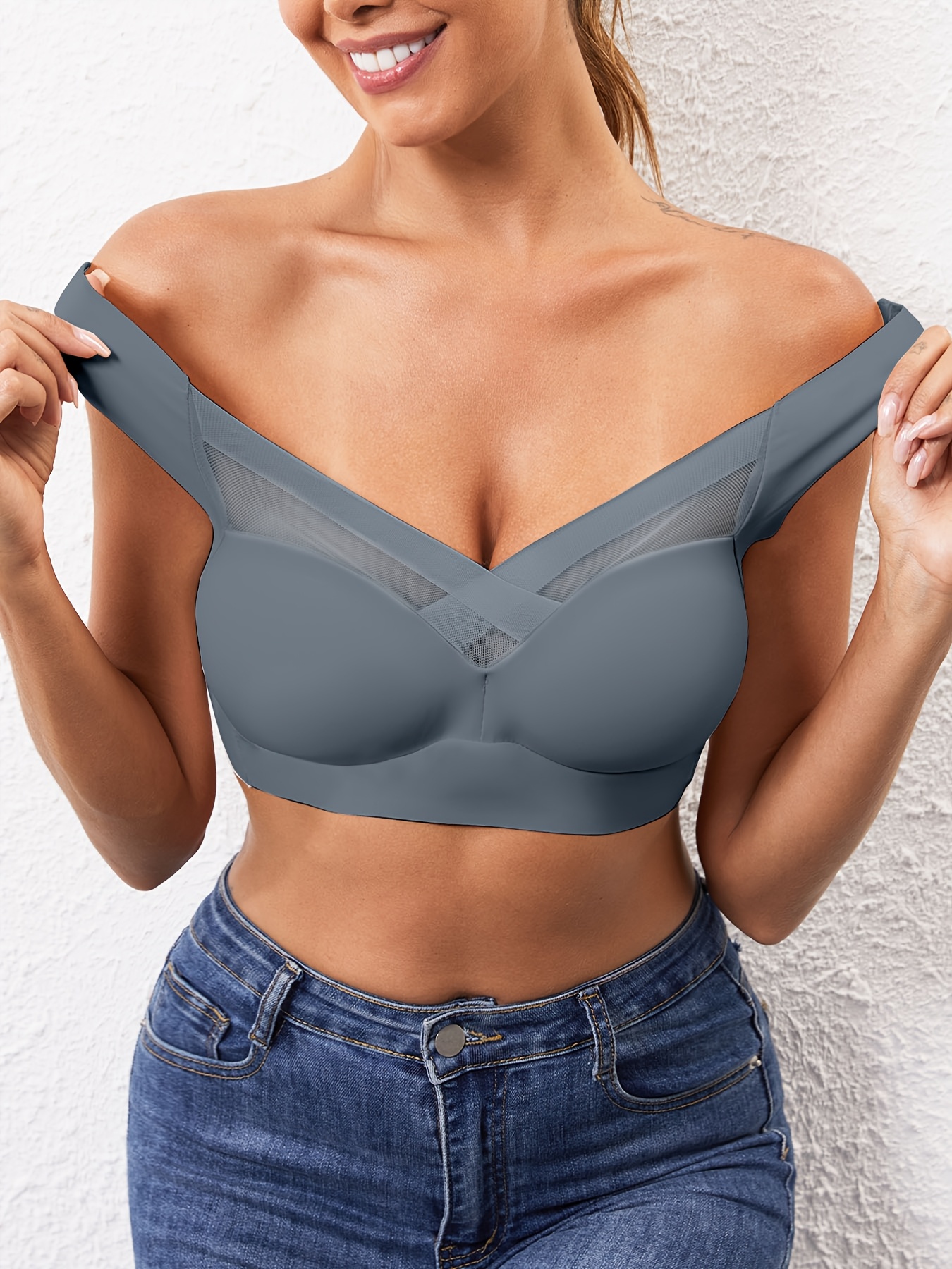 Women's Wireless Sports Bra with High Elasticity & Thin Molded Cups - No Underwire, Side Coverage, Push-Up Support for Yoga, Running, Gym - Soft Pink, Elegant Design, Machine Washable, Strapless Bra - Image 10