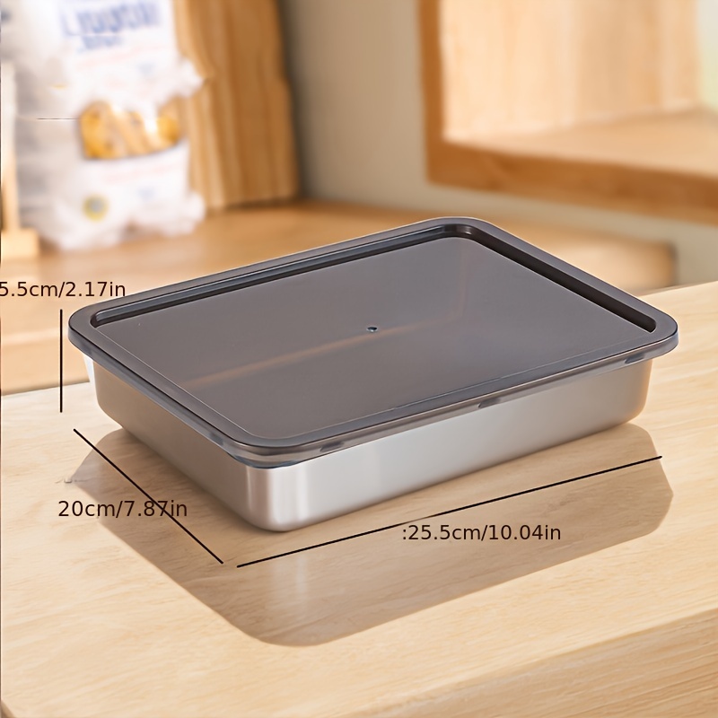 2/3 Sets of Leak-Proof Stainless Steel Food Storage Containers - BPA Free, Reusable and Stackable, Durable Airtight Kitchen Fruit, Meat, Vegetable Storage Containers - Easy to Clean, Modern Design, Perfect for Dining Room, Refrigerator, Freezer Meal Preparation