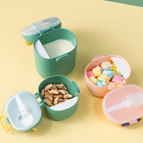 Adorable Dinosaur Milk Powder Box Portable Large Capacity Milk Powder Snack Storage Container Milk Powder Box Portable Outing Complementary Rice Noodles Box Sealed Jar Moisture-proof Storage Tank Divided Packaging
