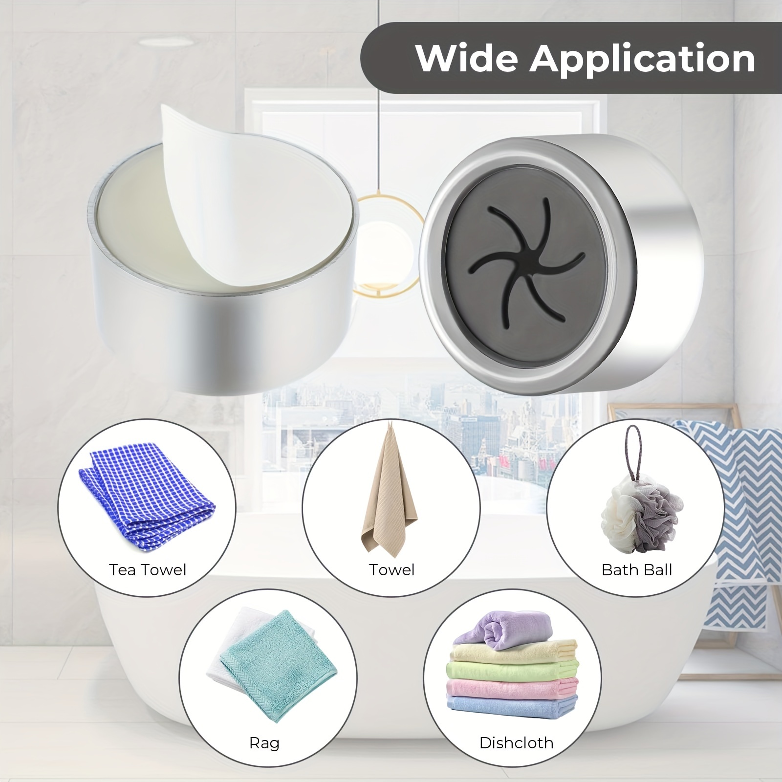 [1/2/4/6pcs Adhesive Towel Hooks] 1/2/4/6pcs Self-Adhesive Kitchen Towel Hooks, Art Deco Style Plastic Dish Cloth Holder, Fixed Wall Mount Towel Rack, No Drill, for Bathroom, Kitchen, Home, Wall, Cabinet, Garage, Towel Racks