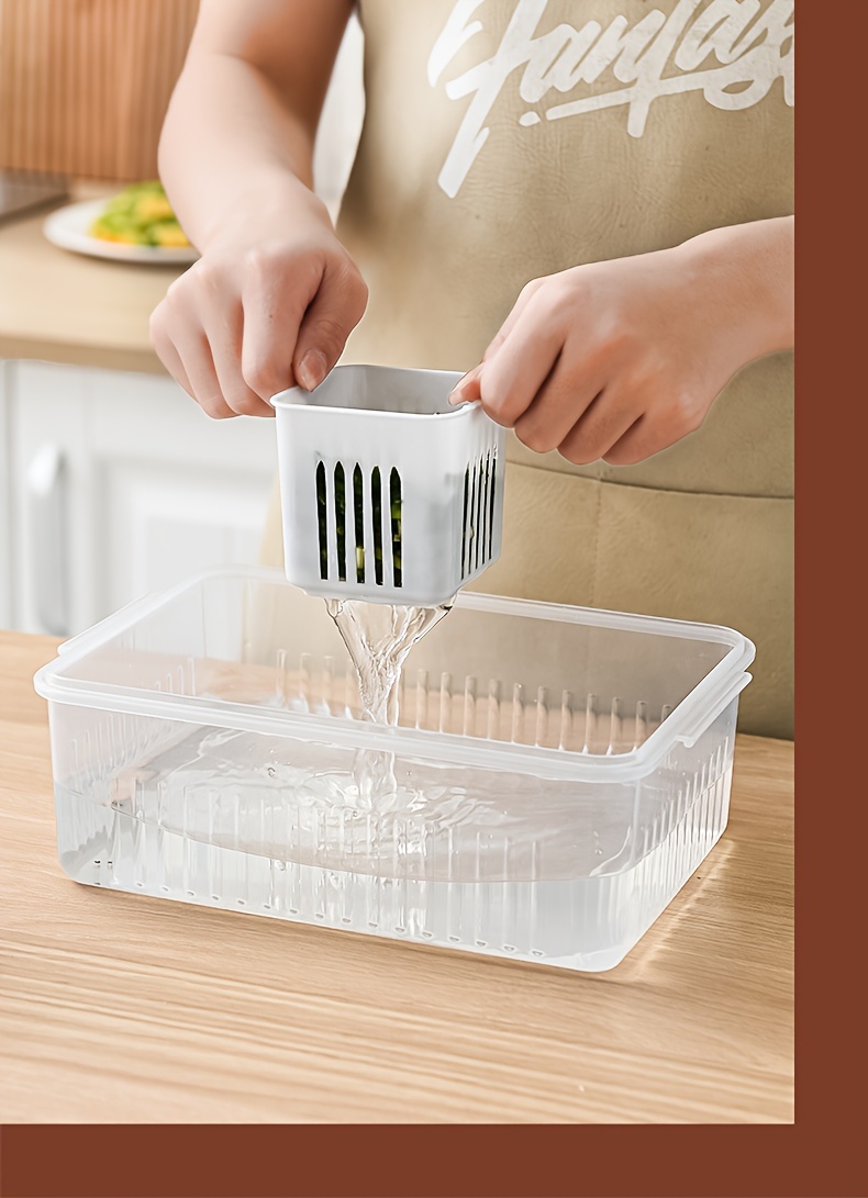 A 6-In-1 Kitchen Storage Box for Onions, Ginger, And Garlic, a Refrigerator Fresh-Keeping Box, And a Fruit Food Draining Box.