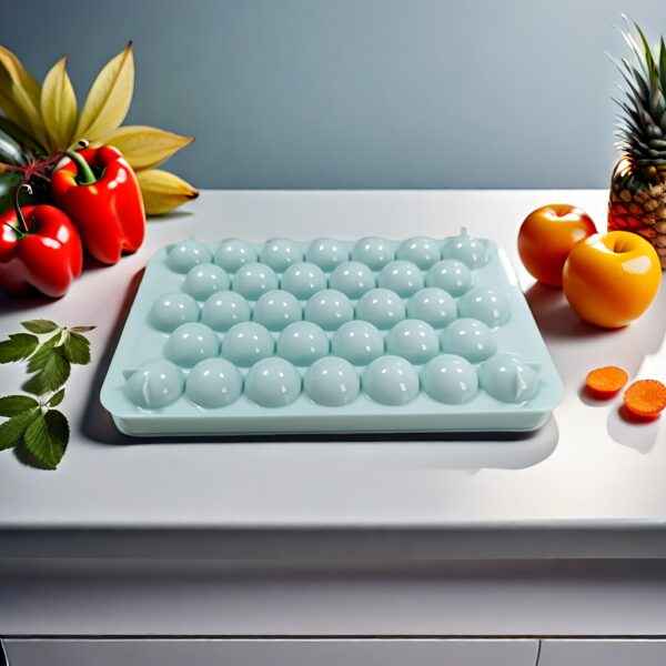 33 Grids Ice Cube Tray, Round Diamond Silicone Mold, Food Grade Plastic Refrigerator Storage Bins with Food Contact Safe - Kitchen Tool Accessories Mold (1pc)