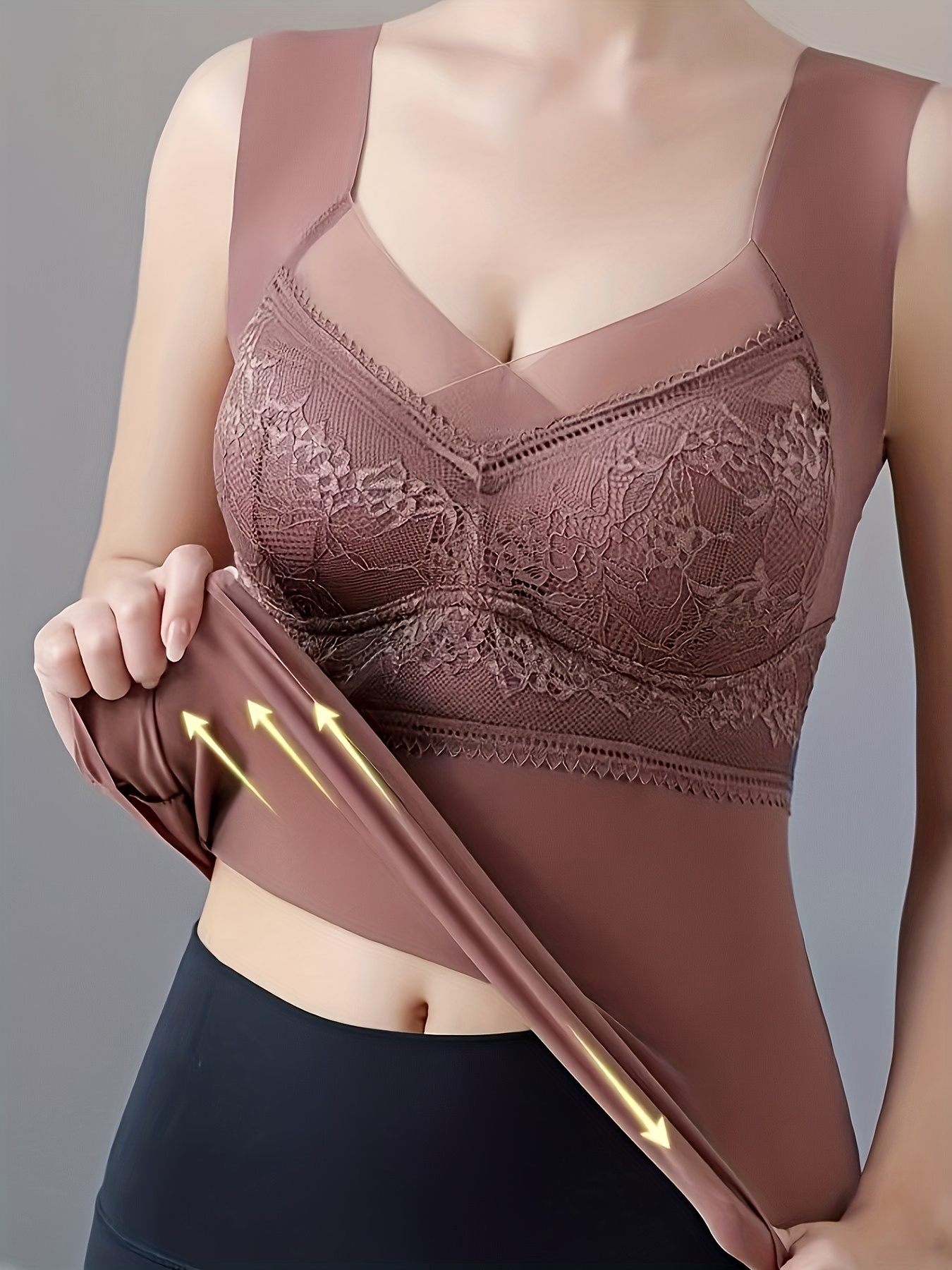 Thin Women's Vest with Built-in Chest Pad, Breathable and Cool, Beautiful Back Lingerie, Vest Style Lace Bra