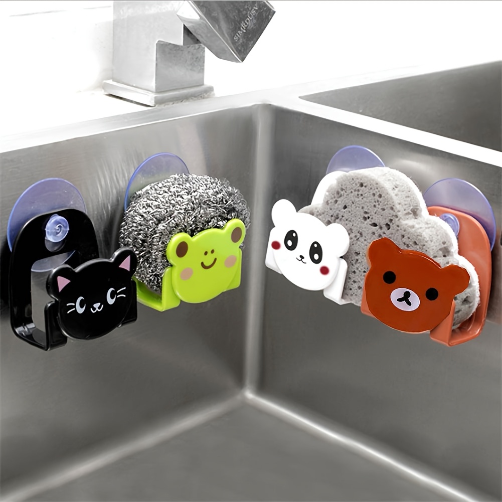 1pc Kitchen Sink Sponge Dish Cloth Scrubbers Holder Cute Cartoon Sink Soap Rack Drainer Rack Kitchen Organizer Bathroom Accessories