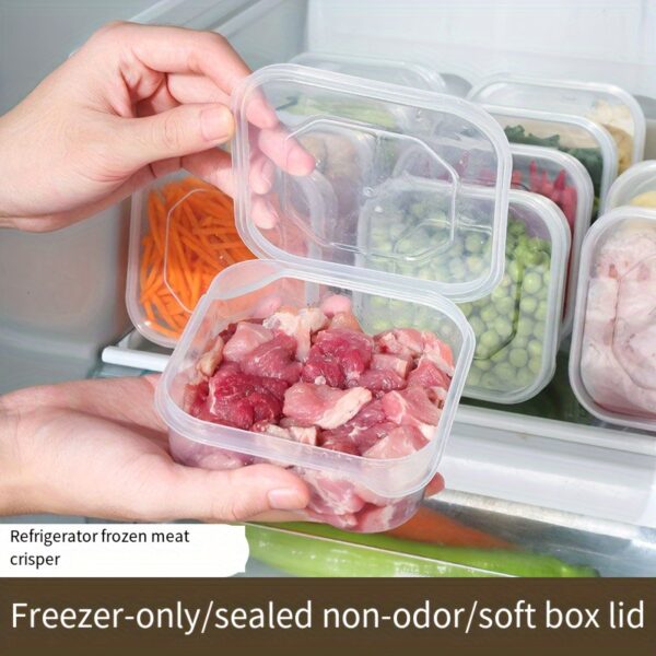 10pcs Freezer-Safe Meat and Vegetable Storage Containers - Sealed, Odor-Free Plastic Kitchen Organizer for Fresh Produce, Crisper Boxes for Easy Food Prep and Refrigerator Organization, Meal Prep Containers | Practical Container Design | Durable Plastic, Food Storage