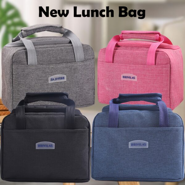 1pc Insulated Lunch Bag, Aluminum Foil Food Bag, Meal Package, Ice Pack, Student Lunch Bag, Lunch Bag, Large Capacity Insulated Dual-pocket Lunch Bag, Portable Lunch Box Bag