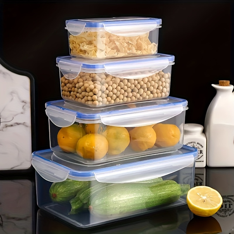 Four Sets of Multi-functional Transparent Food Storage Kits, Multi-Size, Tightly Closed Lid to Keep Fresh - Perfect for Fruits, Vegetables, Pasta and More! Keep Your Food Fresh and Your Kitchen Clean and Organized!