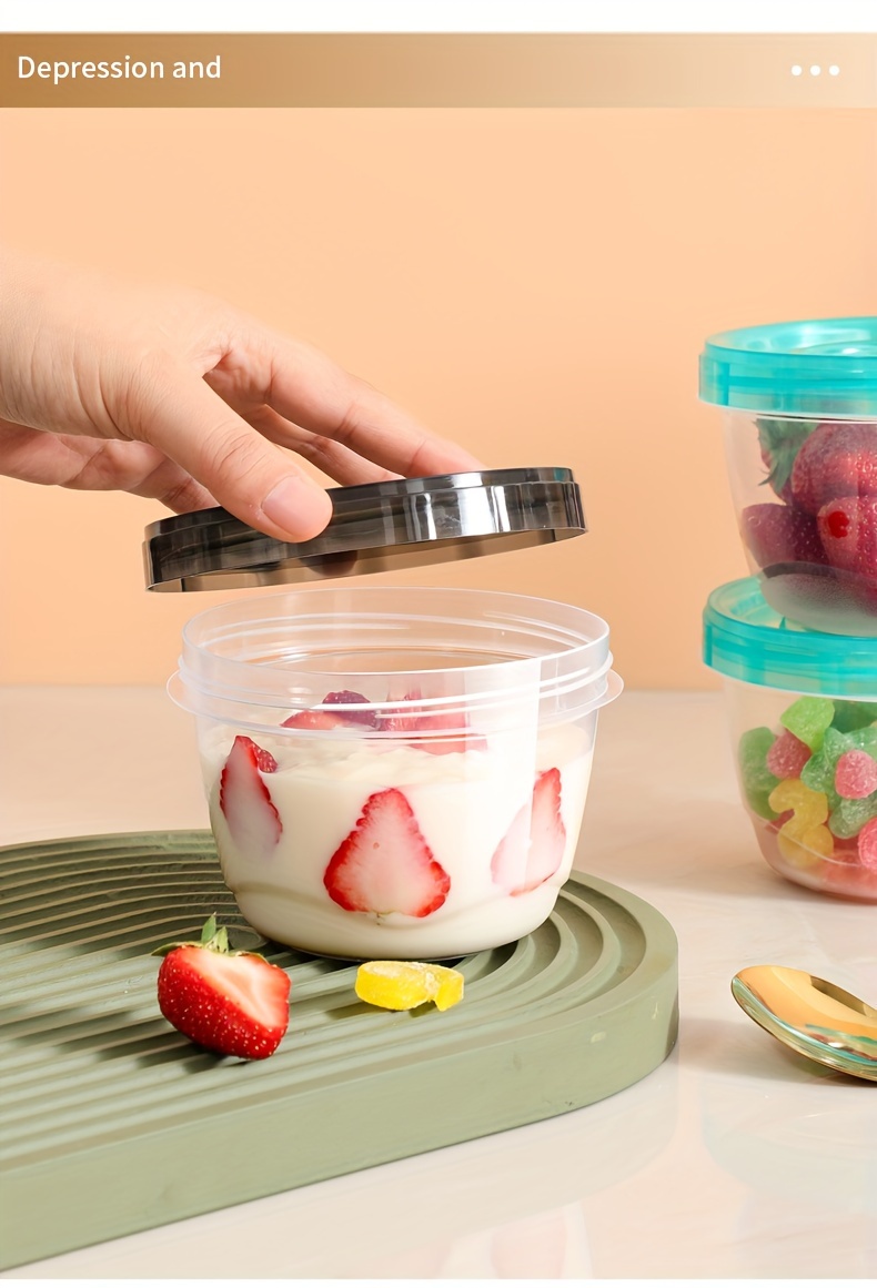 2pcs Transparent Sealed Food Storage Containers with Blue Lids - Microwave Safe, Freshness Preserving Round Boxes for Grains, Nuts, Fruits & More - Ideal for Home Kitchen Use