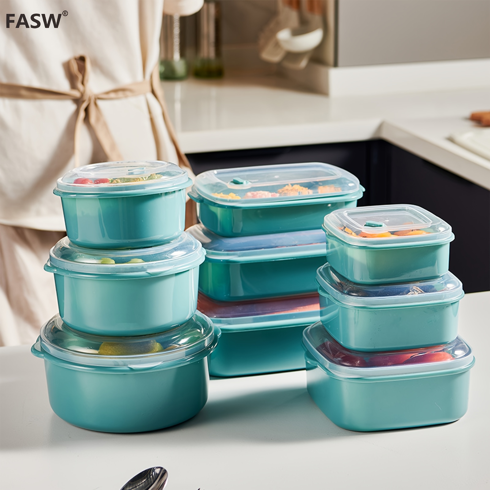 Microwave Safe Plastic Food Storage Containers with Clip-on Lids - 3-Piece Set for Fruits, Vegetables, Dumplings, Meat, Eggs, Ginger, Garlic, Onion | Reusable, Multipurpose, Leakproof Lunch Boxes for Home and Kitchen Use