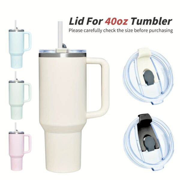 1pc/2pcs AS plastic material sealed leak-proof 2-use straw cover, can drink directly, can insert straw to drink, suitable for 40oz handle cup, 40 ice cup straw cover with thread, Best for Christmas