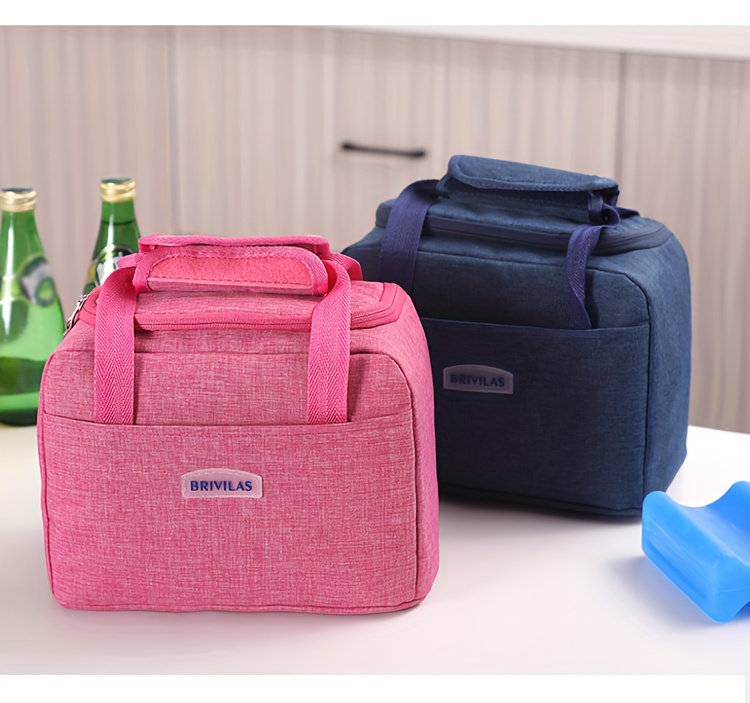 1pc Insulated Lunch Bag, Aluminum Foil Food Bag, Meal Package, Ice Pack, Student Lunch Bag, Lunch Bag, Large Capacity Insulated Dual-pocket Lunch Bag, Portable Lunch Box Bag