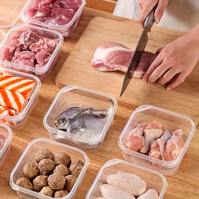 5/10 Refrigerator Meat Freezer Storage Containers, Fruit and Vegetable Containers, Ginger, Garlic and Leek Food Storage Containers, Hermetally Sealed, Stackable, Fresh-Keeping Kitchen Utensils